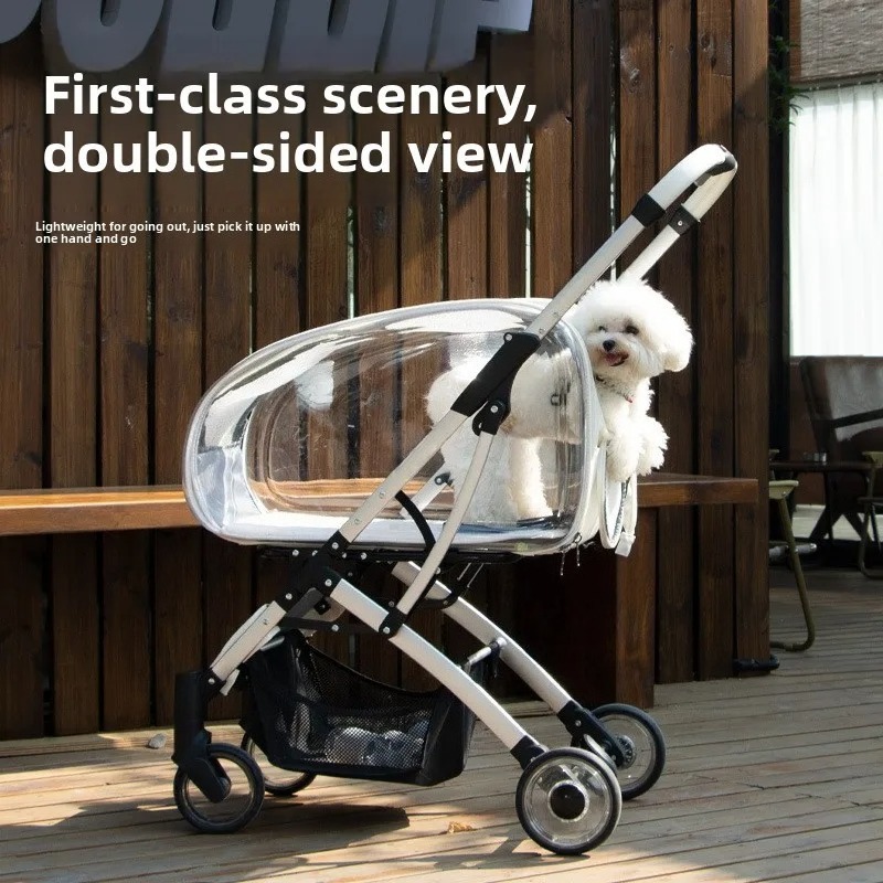 Pet Stroller Carrier - Passeggino Trasparente per Animali Domestici da