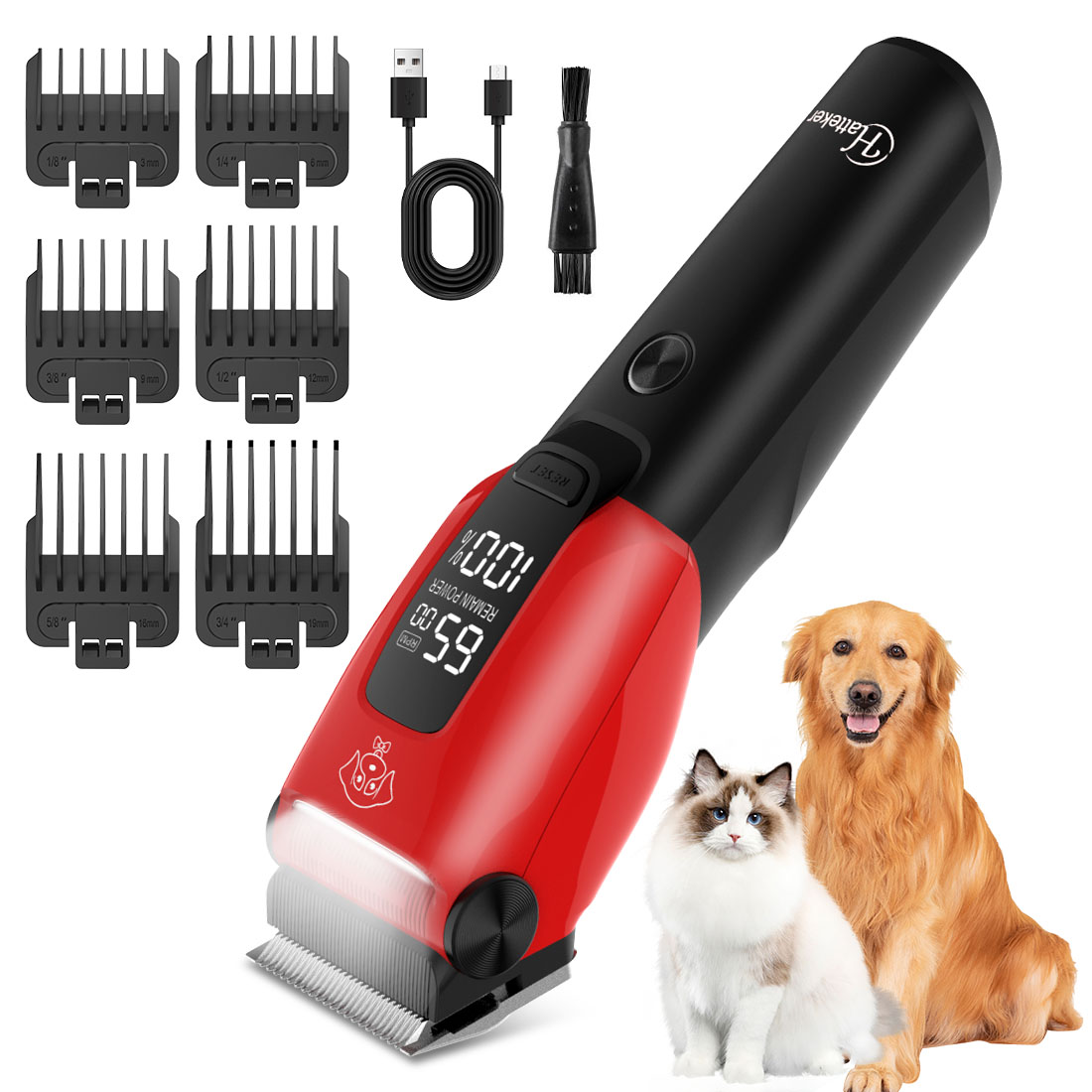 Dog Grooming Clippers - Tosatrice elettrica per animali domestici Hatteker