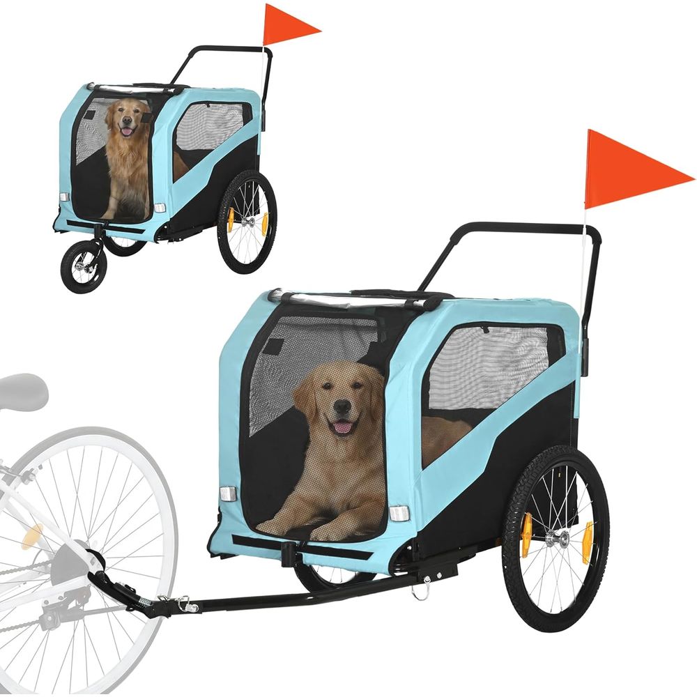 Pet Stroller Carrier - Rimorchio Bici 2-in-1 per Cani, Passeggino