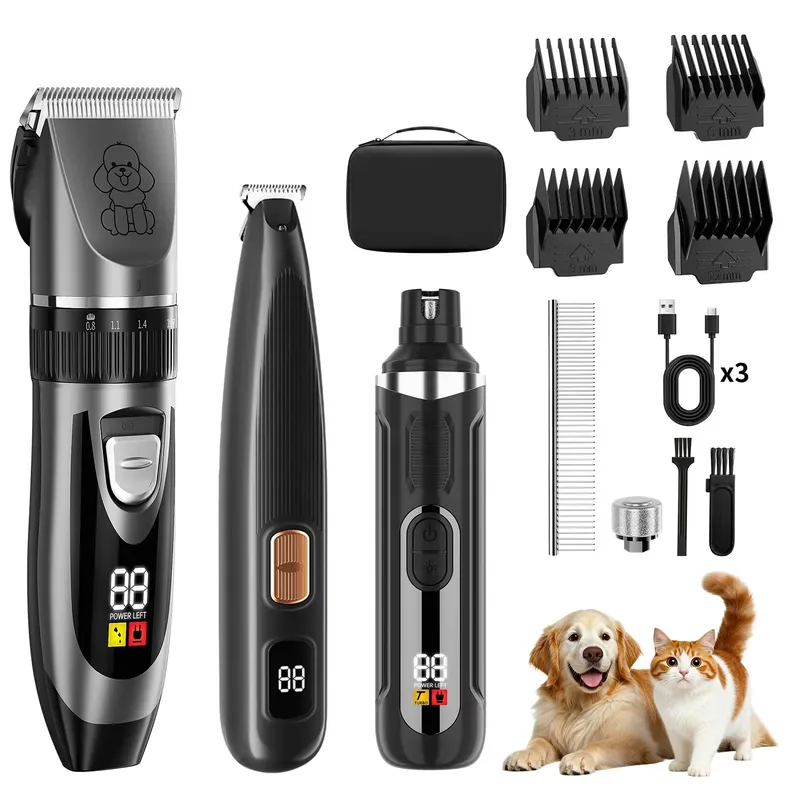 Dog Grooming Clippers - Kit Tagliacapelli per Cani Senza Fili,